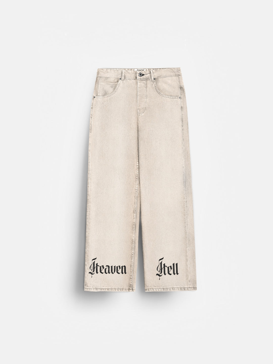 Baggy 'Heaven Hell' Jeans - Beige