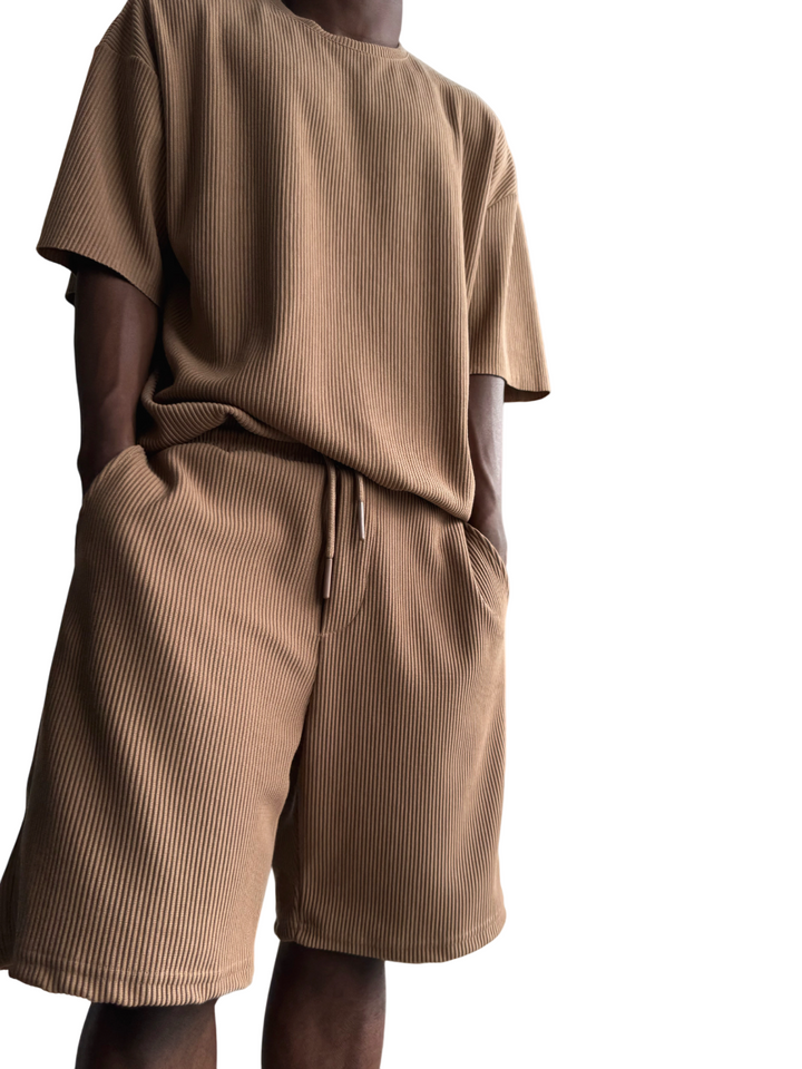Oversize Cord Tee - Brown