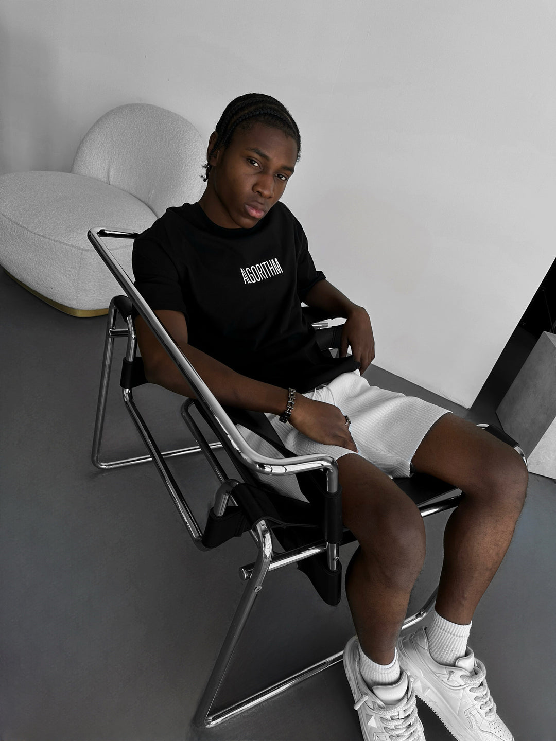 Oversize "Algorithm" T-Shirt - Black and White