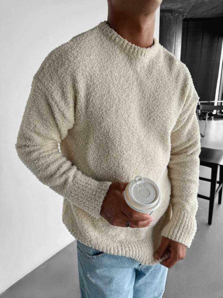 Oversize Plush Pullover - Cremé