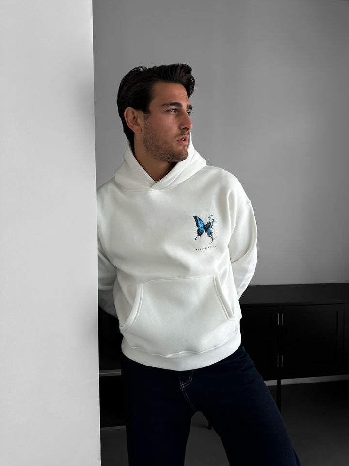 Oversize Broken Butterfly Hoodie - Ecru