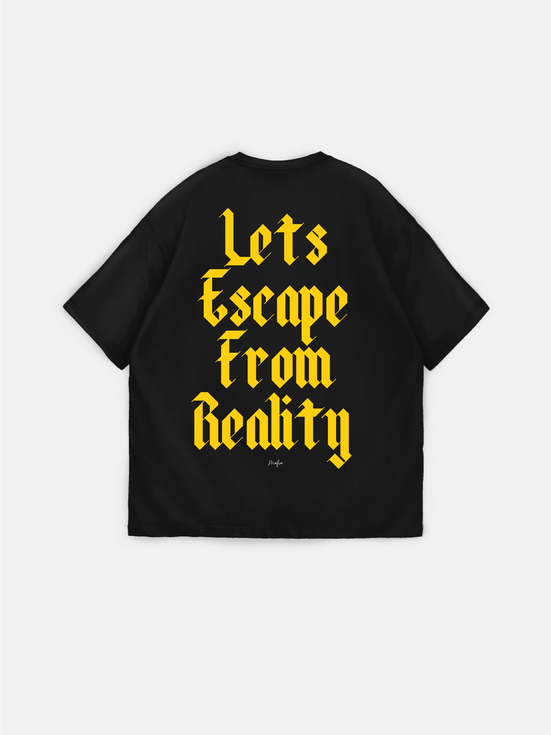 Oversize Let's Escape T-shirt - Black and Yellow