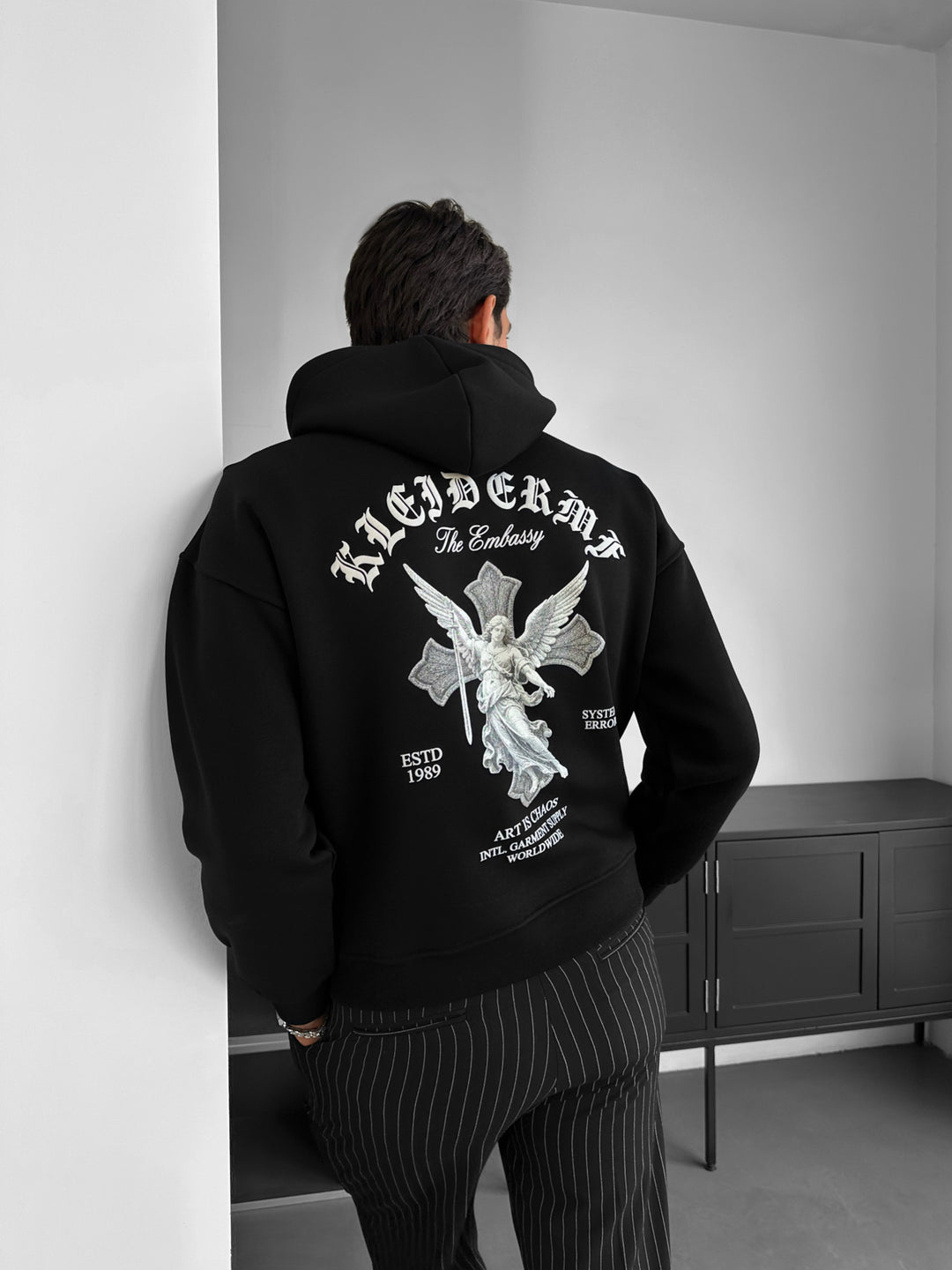 Oversize Angel Hoodie - Black
