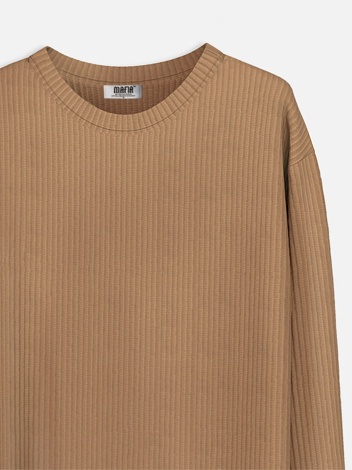 Oversize Cord Sweater - Brown