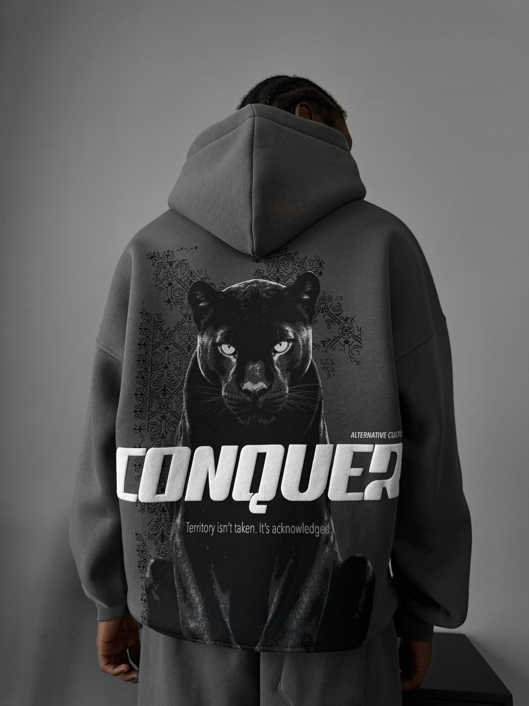 Oversize Conquer Hoodie - Anthracite