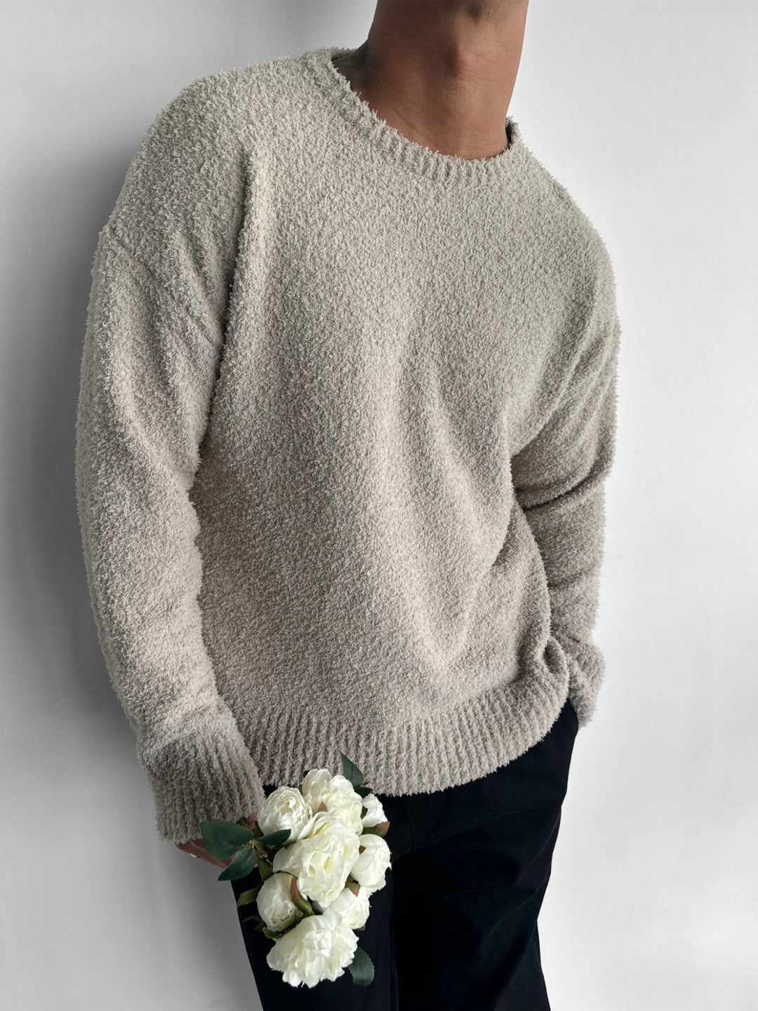 Oversize Plush Pullover Stone Mocha - Main Image