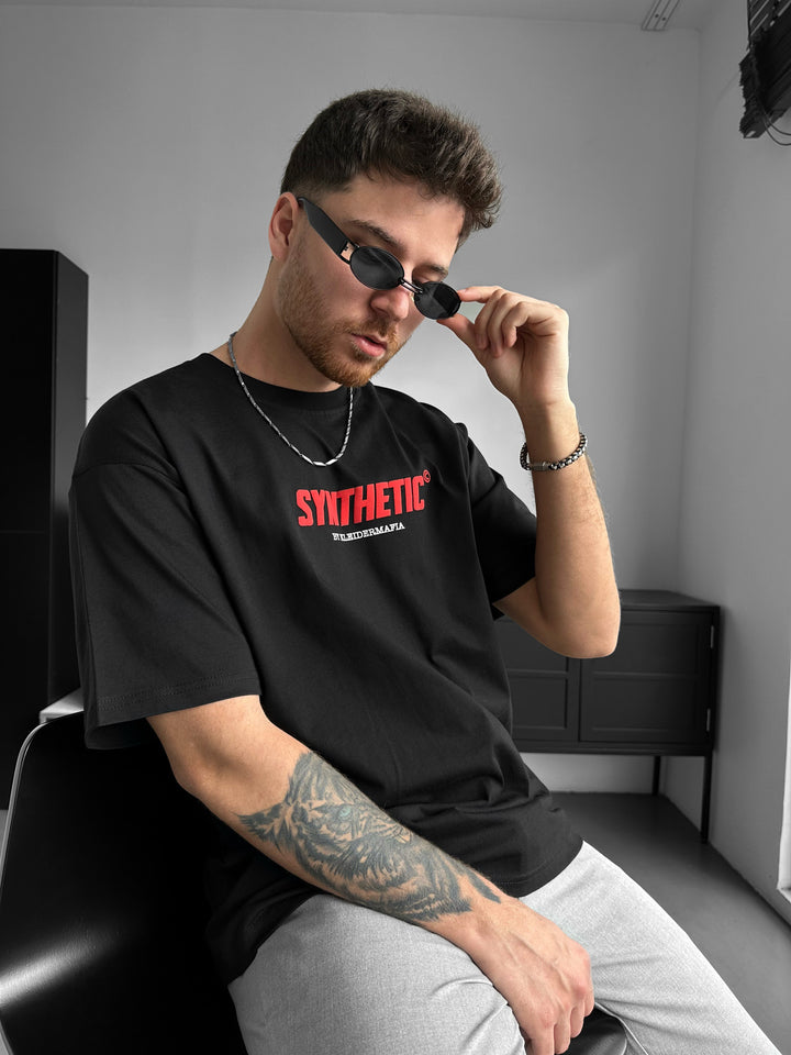 Oversize Synthetic T-shirt - Black
