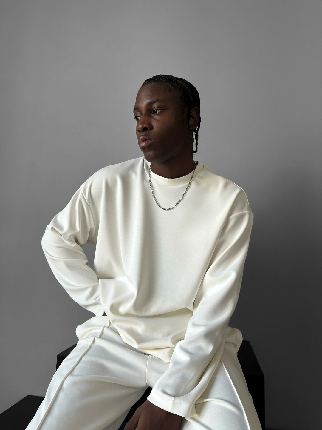 Oversize Modal Sweatshirt - Ecru
