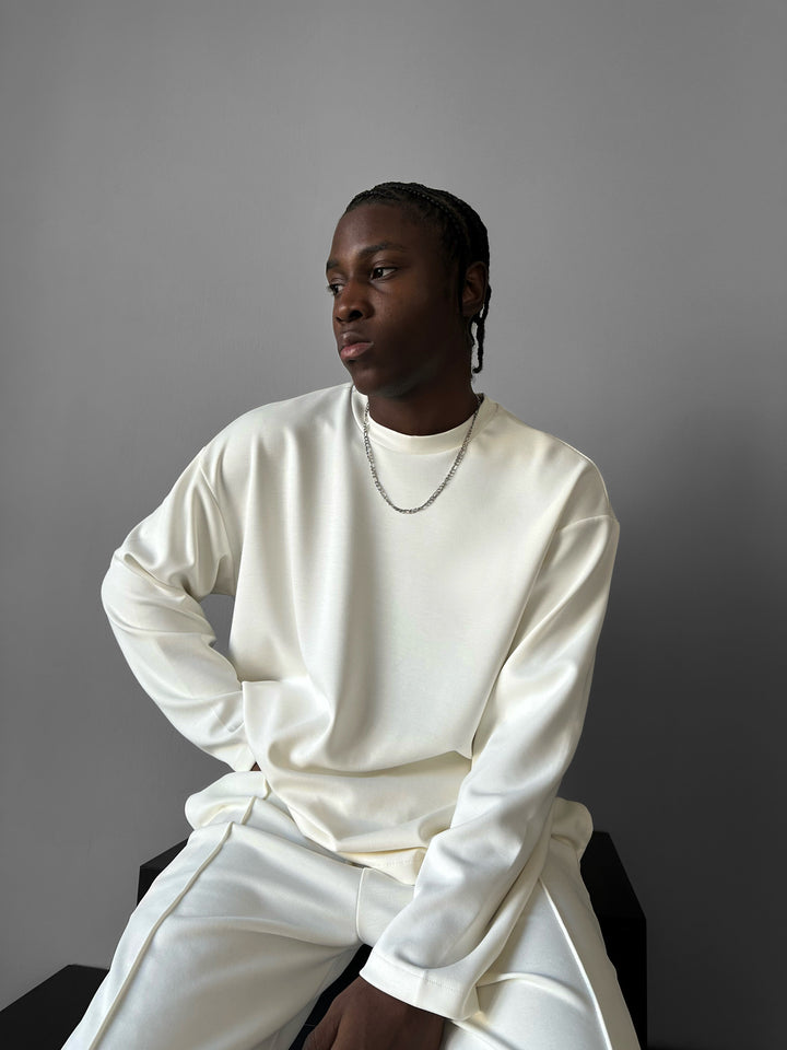 Oversize Modal Sweatshirt - Ecru