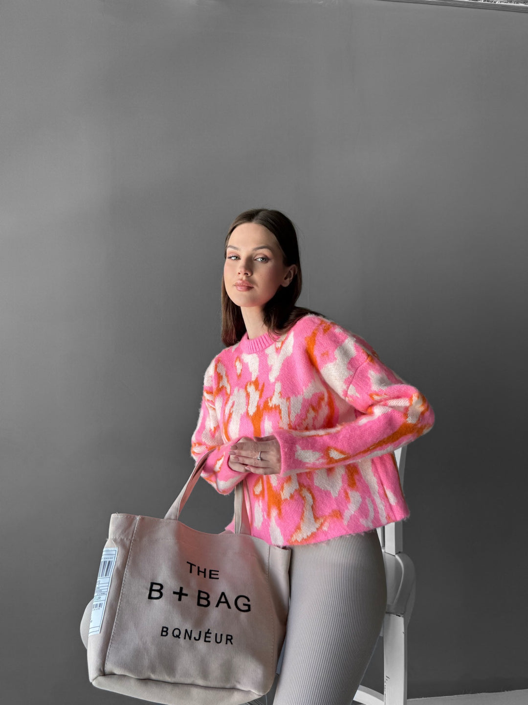 Textured Pullover -Neon Pink