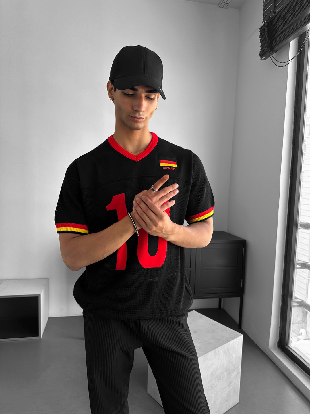 Oversize Germany Knit T-shirt - Black