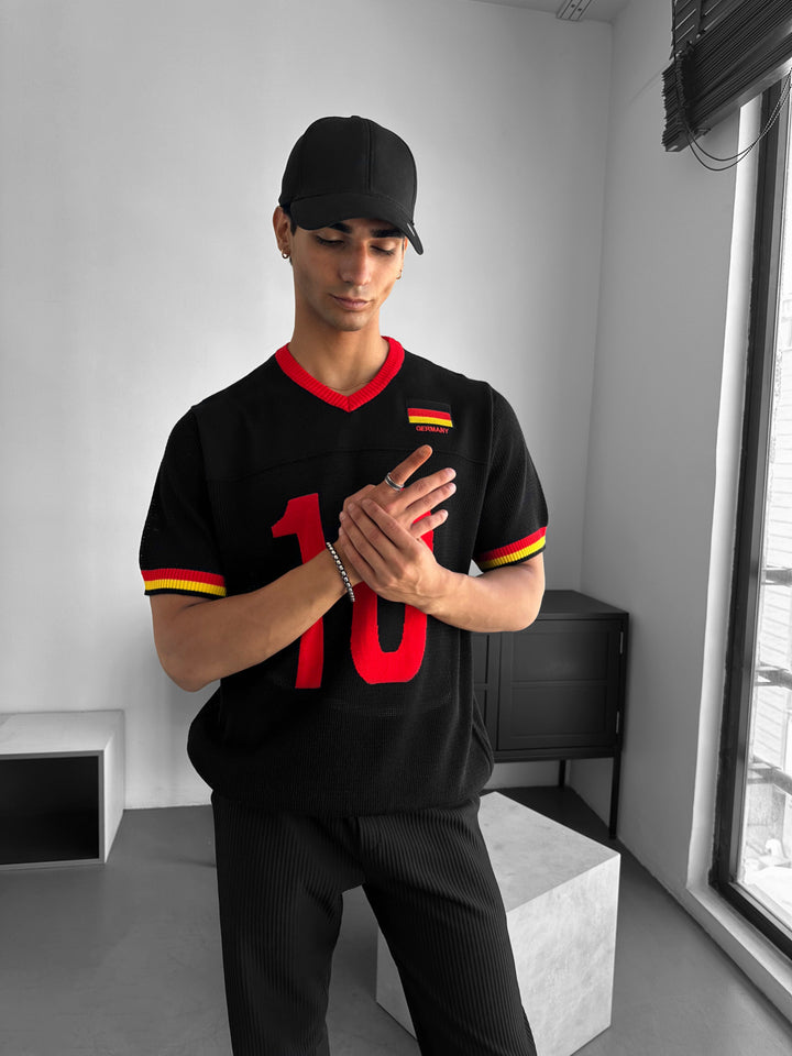 Oversize Germany Knit T-shirt - Black