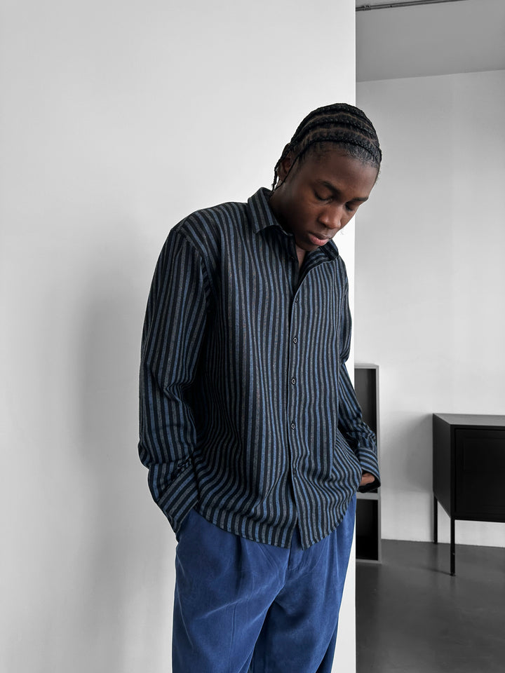 Thick Checked Winter Shirt - Blue