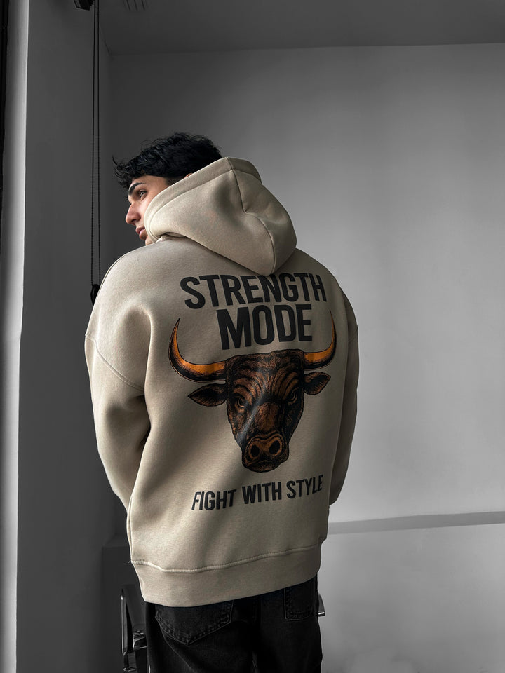 Oversize Strength Mode Hoodie - Stone