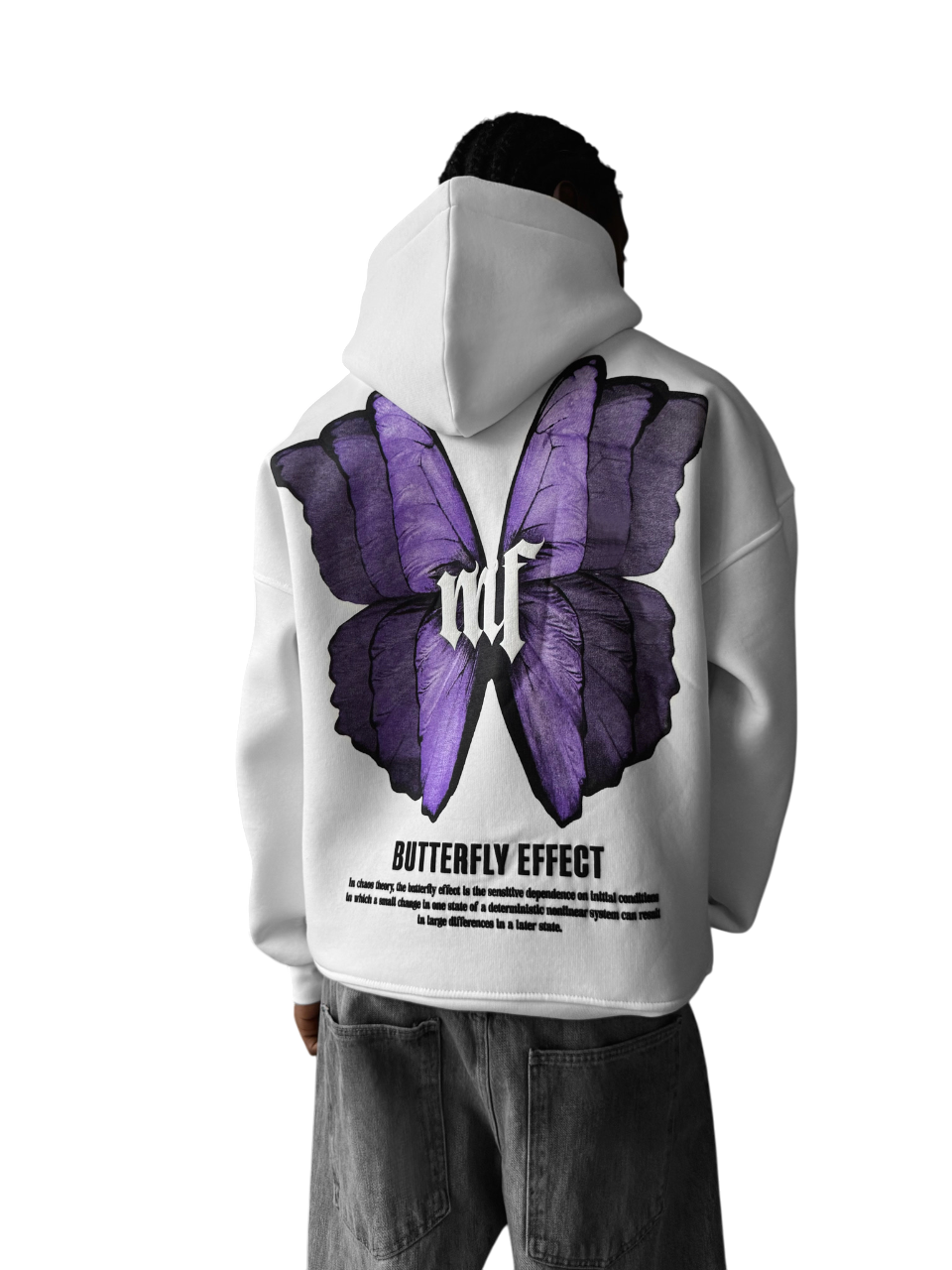 Oversize Butterfly Effect Hoodie - White