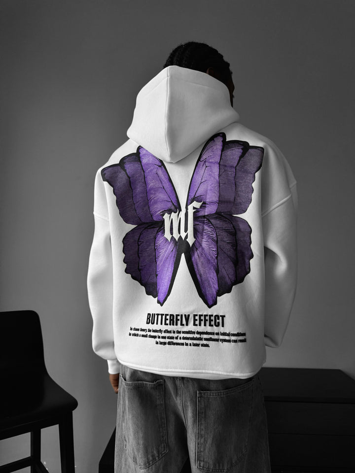 Oversize Butterfly Effect Hoodie - White