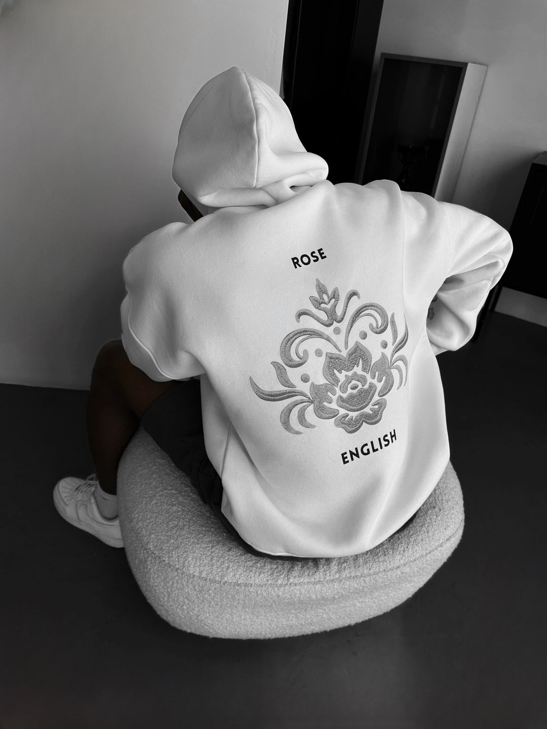 Oversize Damask Hoodie - Ecru