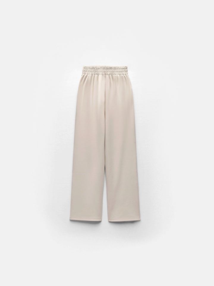 Wide Leg Trousers - Creme