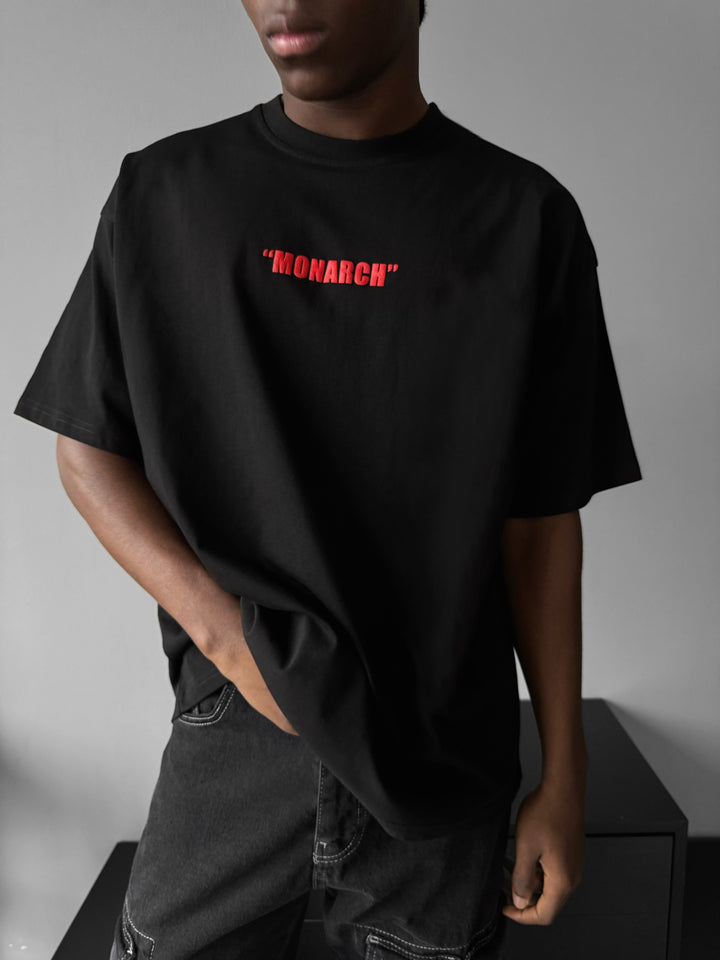 Oversize "Monarch" T-Shirt - Black and Bordeaux