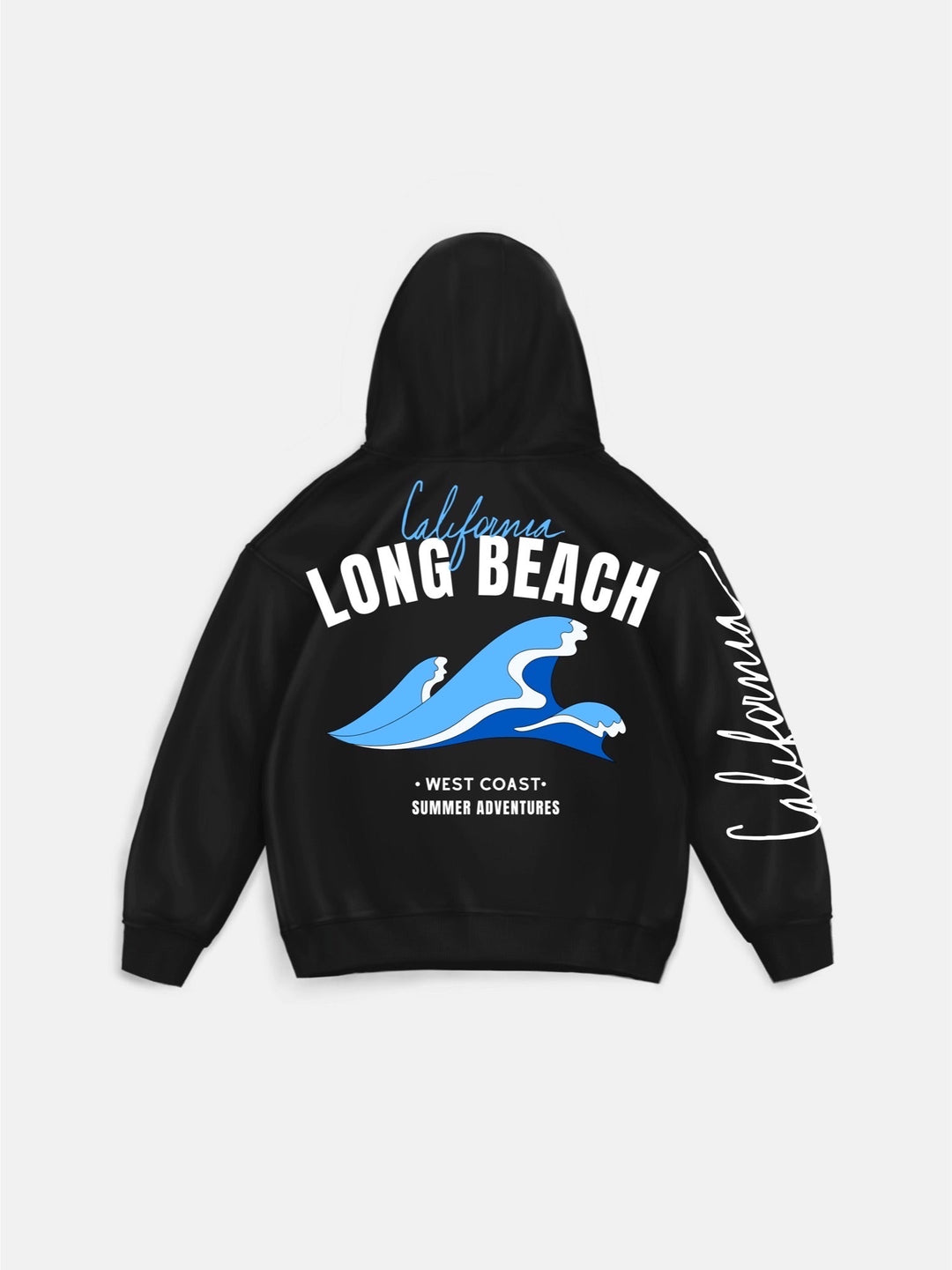 Oversize Long Beach Hoodie - Jet Black