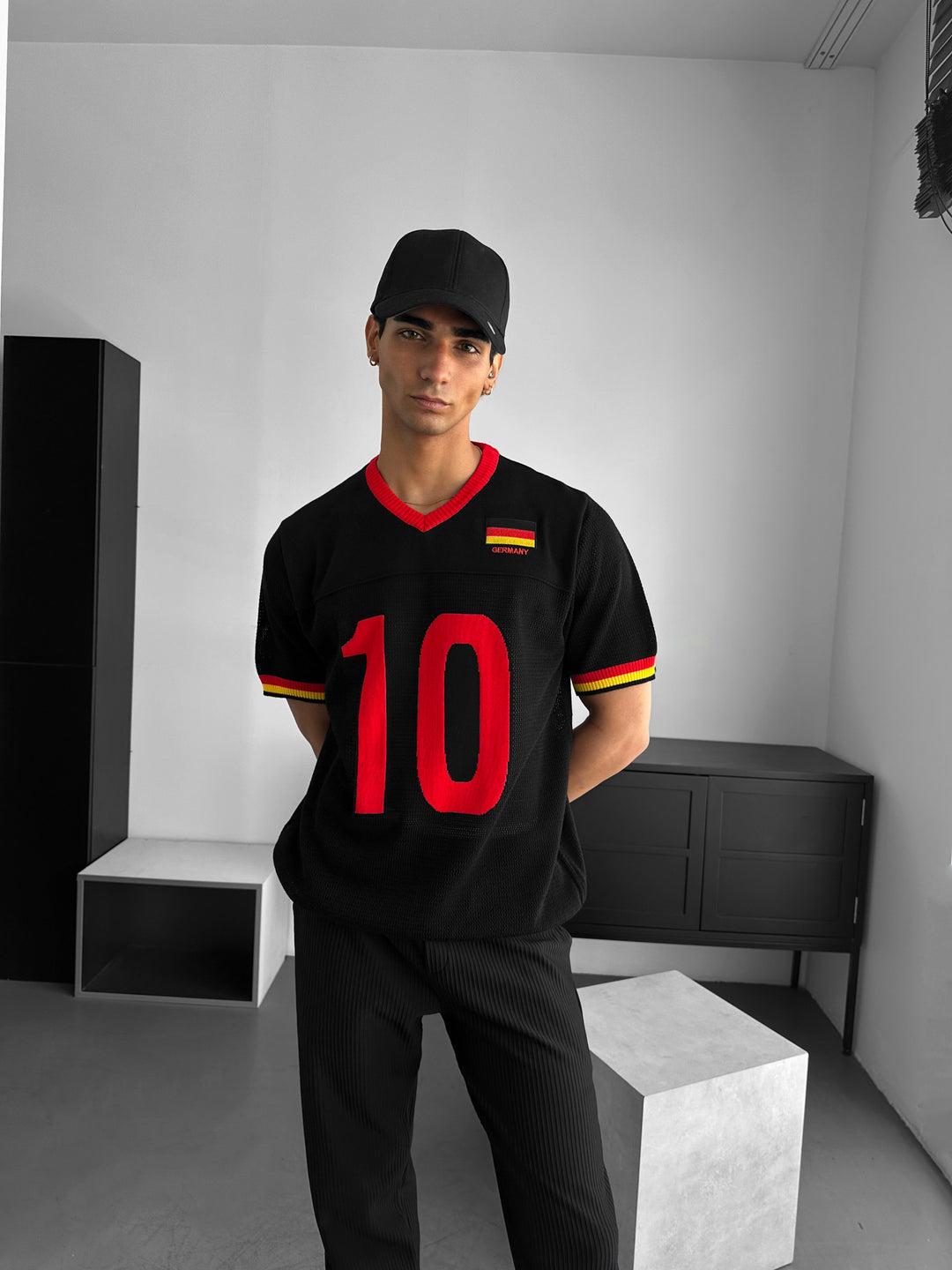 Oversize Germany Knit T-shirt - Black