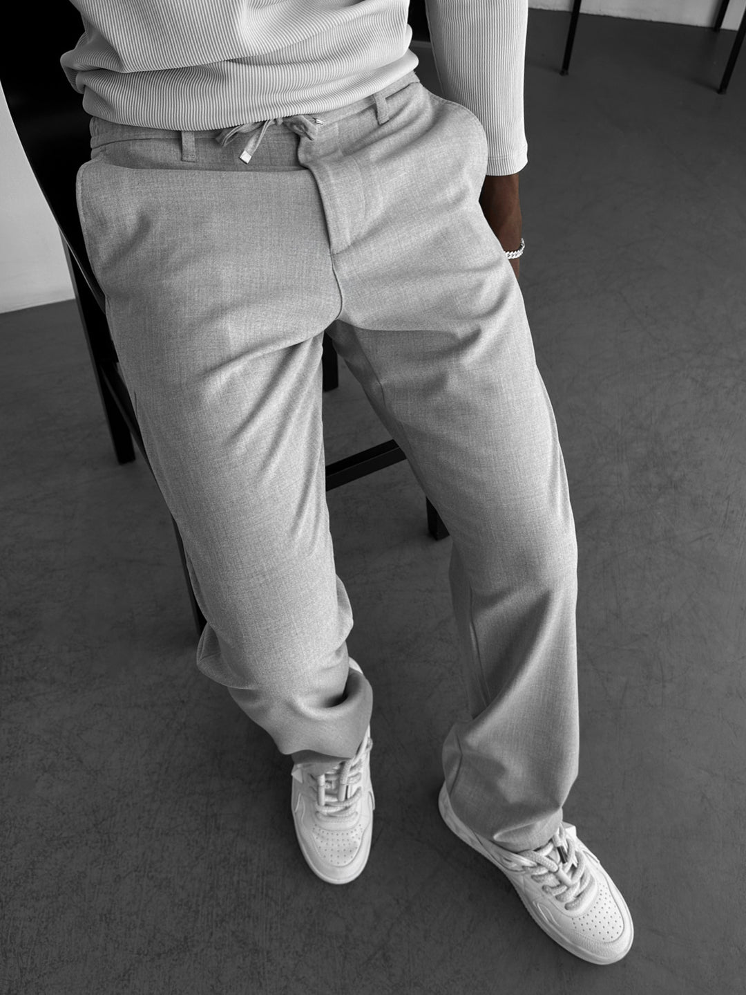 Modern Cut Casual Trousers - Grey