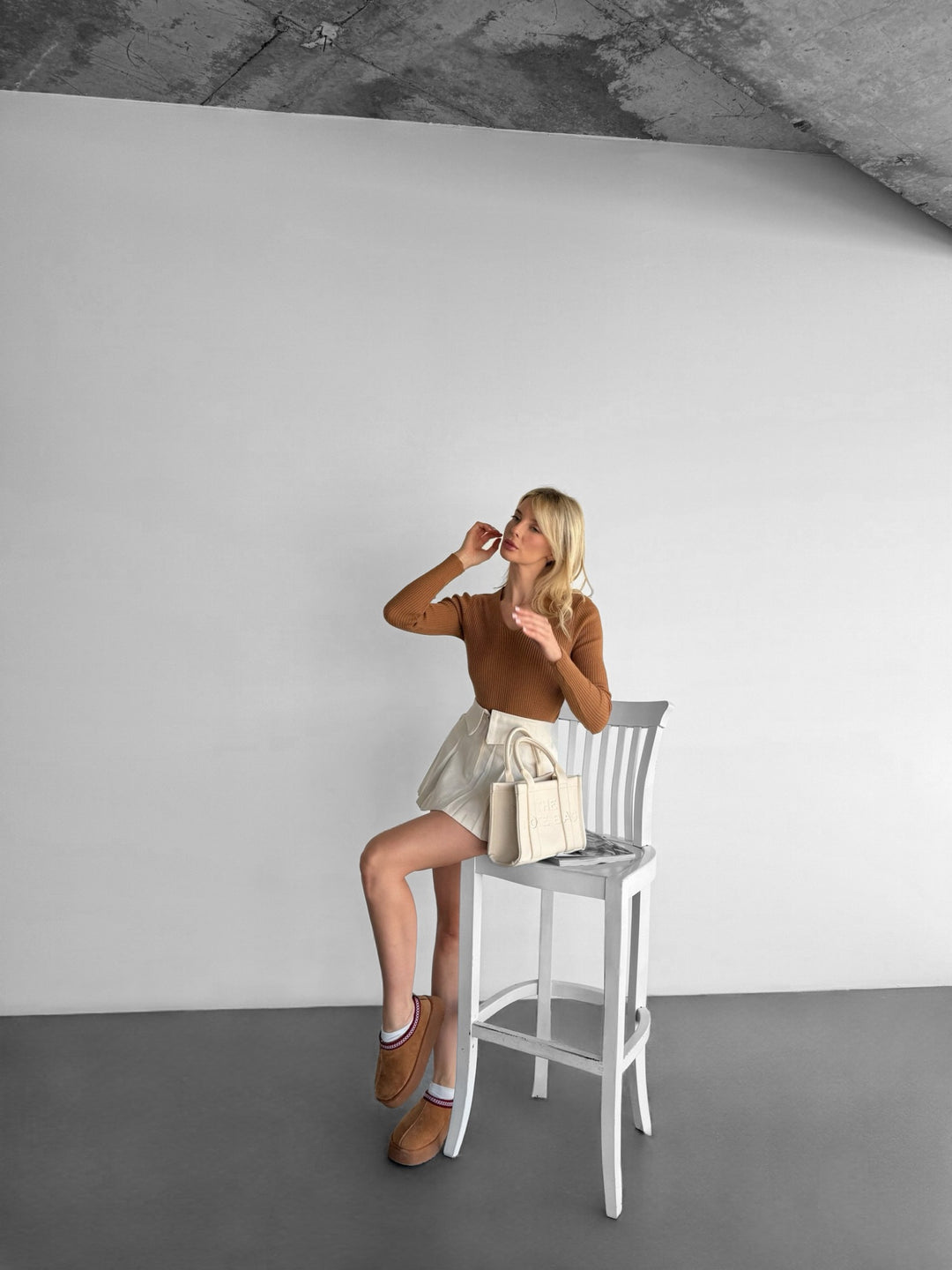 Basic Skinny Sweater - Camel