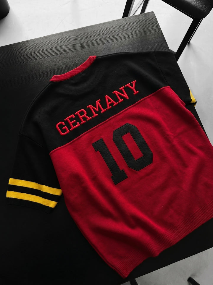 Oversize Germany Knit T-shirt - Red