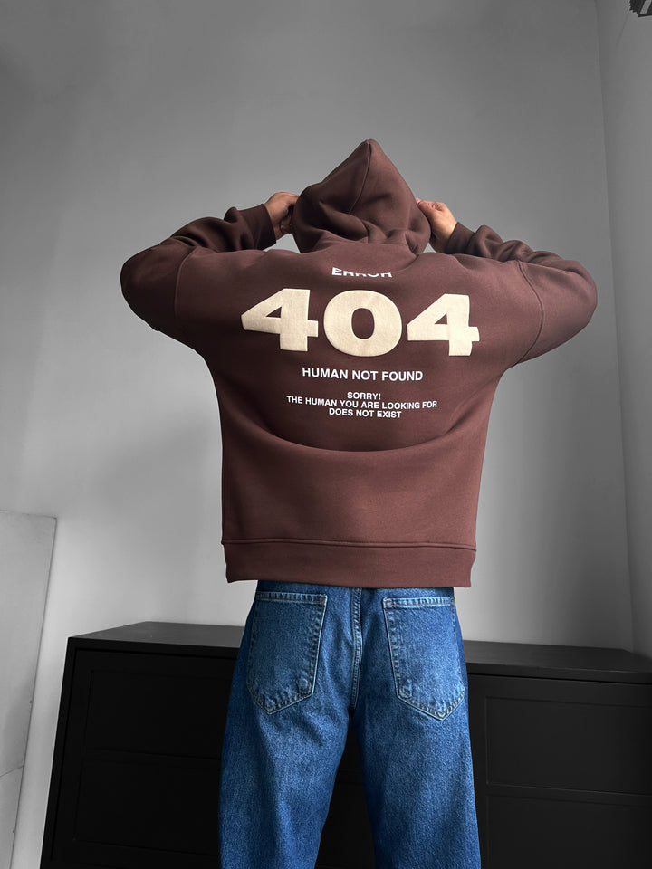 Oversize 404 Hoodie - Brown