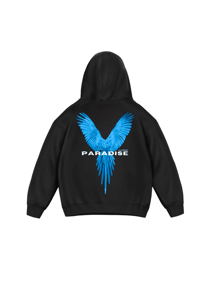 Oversize Parrot Hoodie - Black and Blue