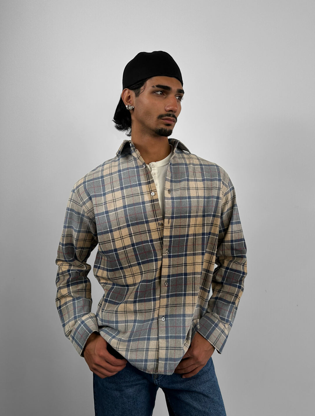 Regular Fit Classic Plaid Shirt - Indigo