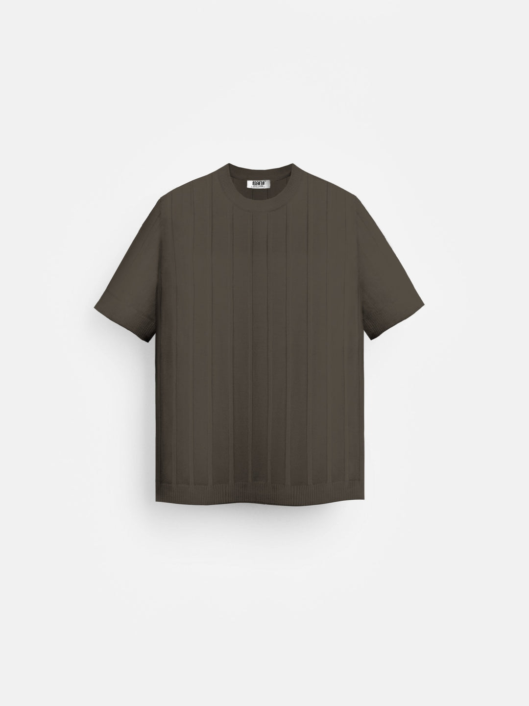 Oversize Wide Ribbed T-Shirt - Cold Brown