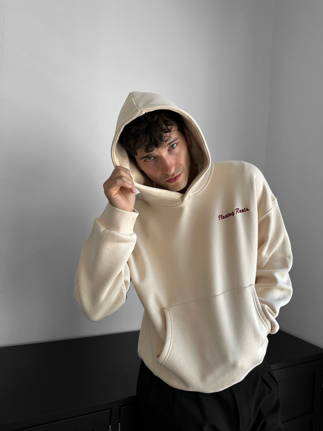 Oversize Floating Roots Hoodie - Beige