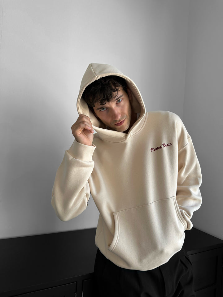 Oversize Floating Roots Hoodie - Beige