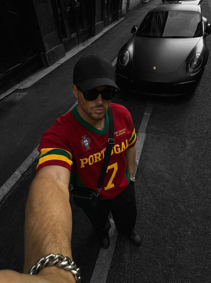 Oversize Portugal Knit T-shirt - Red