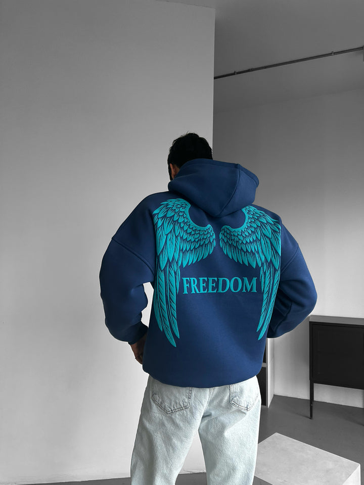Oversize Freedom Hoodie - Navy Peony