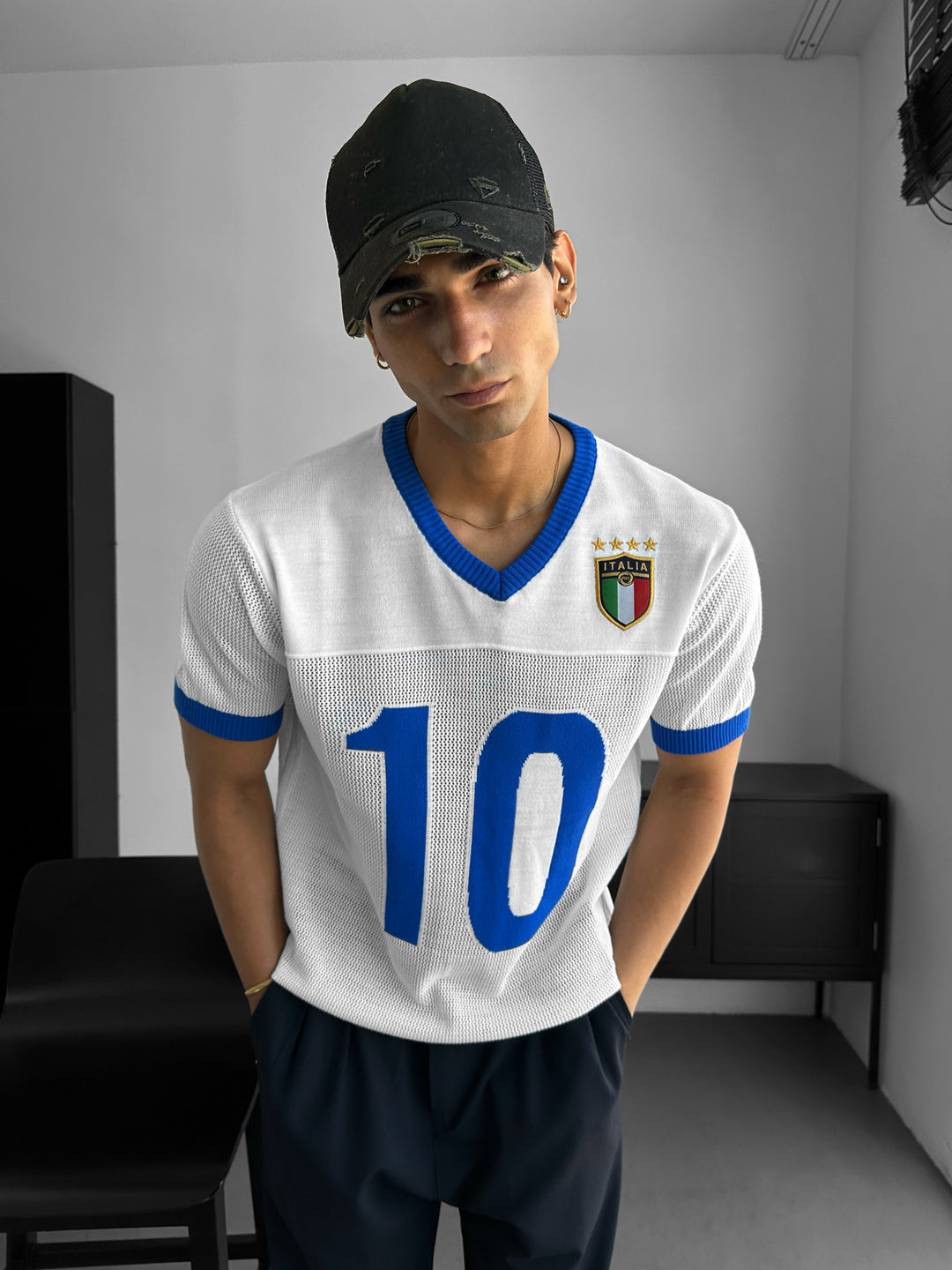 Oversize Italy Knit T-shirt - White