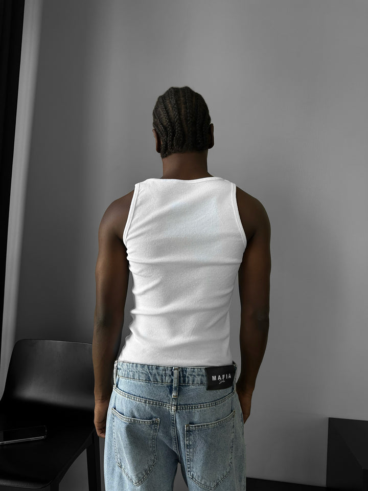 Slim Fit Basic Tanktop - White
