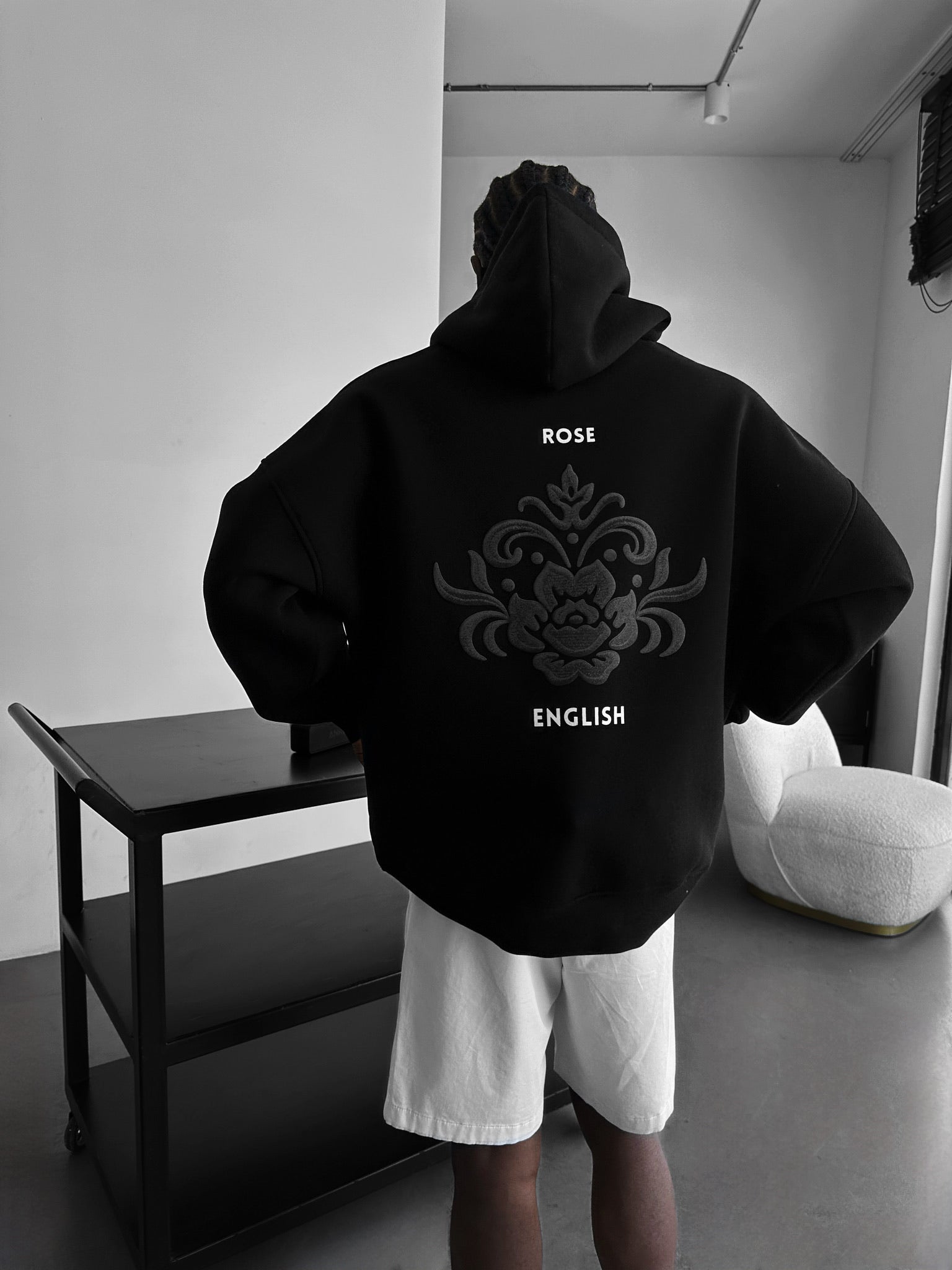 Oversize Damask Hoodie - Black – Kleidermafia