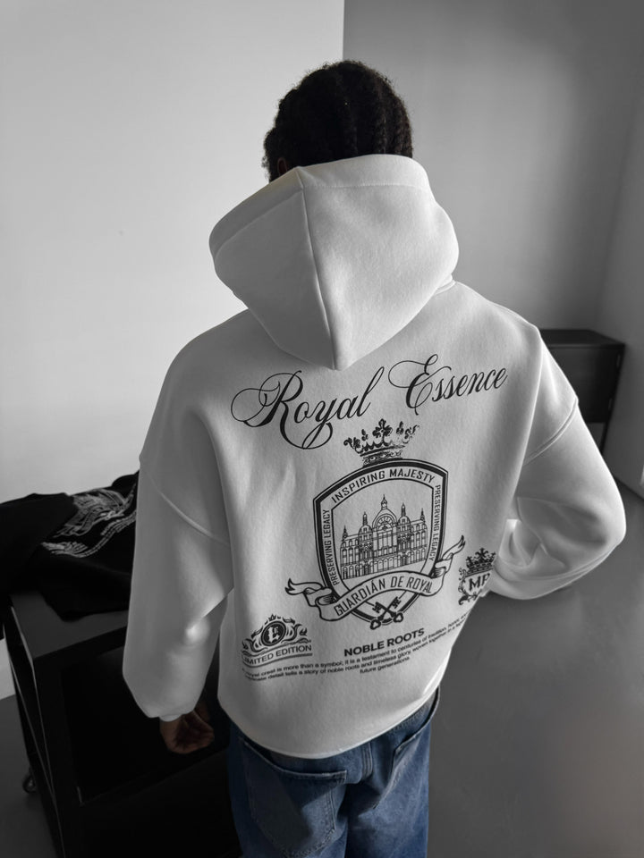 Oversize 'Royal Essence' Hoodie - White