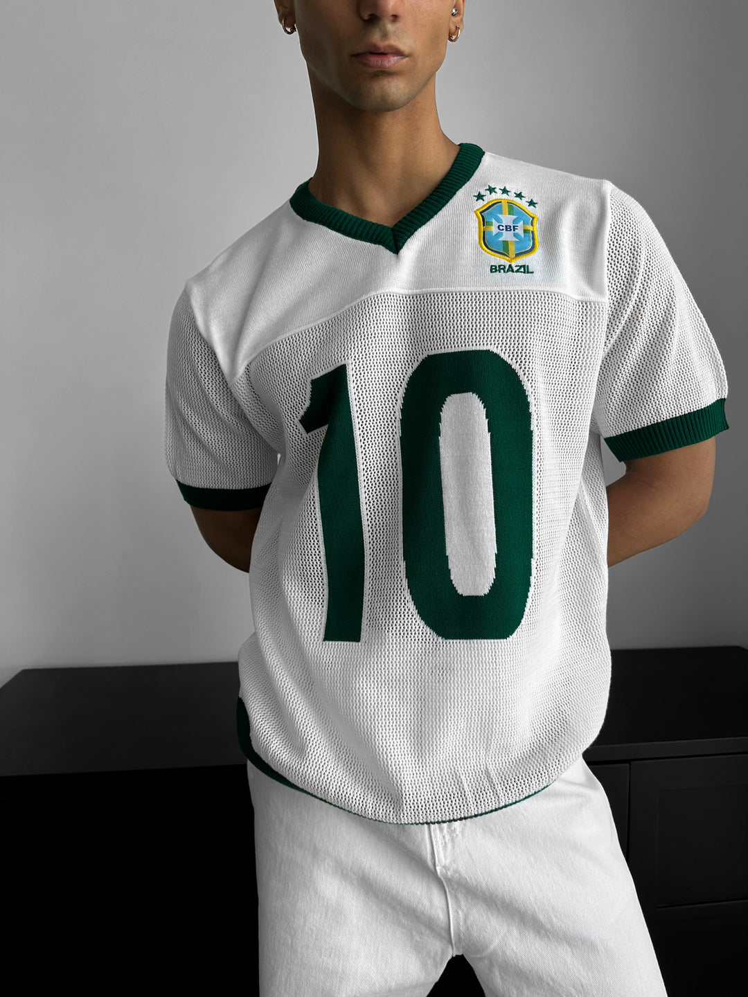 Oversize Brazil Knit T-shirt - White