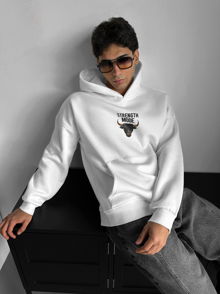 Oversize Strength Mode Hoodie - White