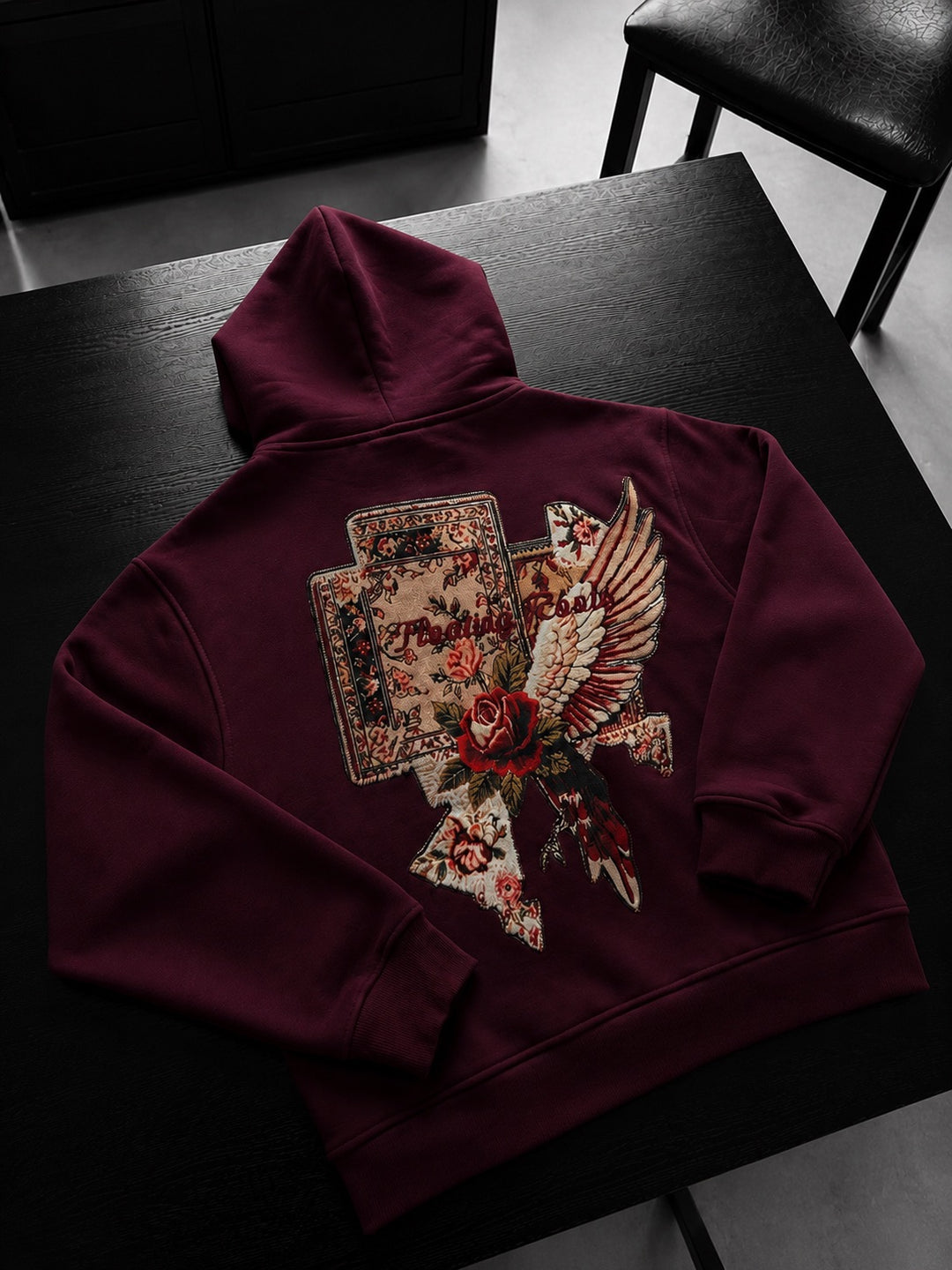 Oversize Floating Roots Hoodie - Bordeaux
