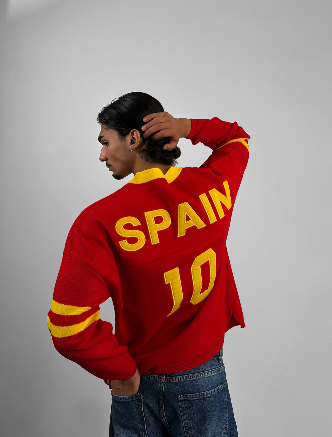 Oversize Spain Knit Sweatshirt - Red
