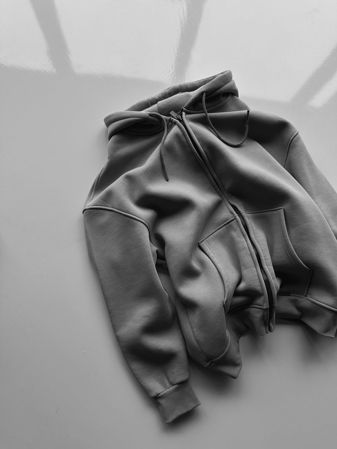 Oversize Basic Zipper Hoodie - Anthracite