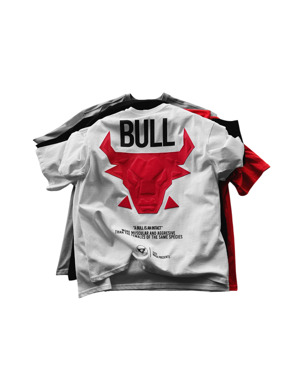 Oversize Bull T-shirt - White and Red