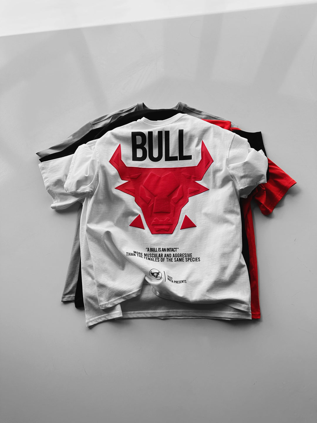 Oversize Bull T-shirt - White and Red
