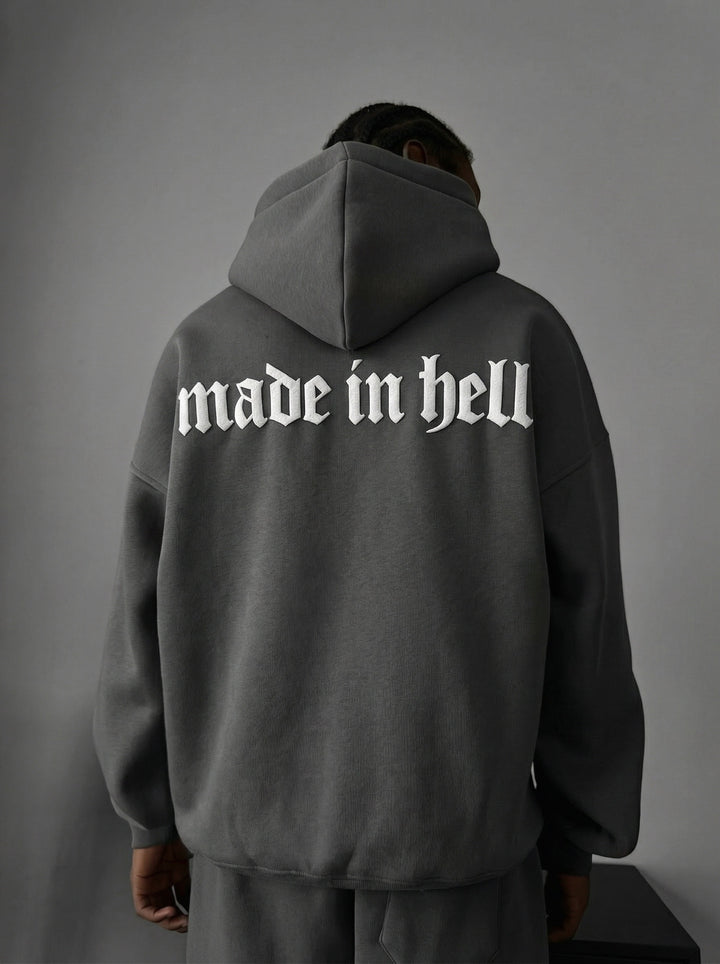 Oversize Made in Hell Hoodie - Anthracite