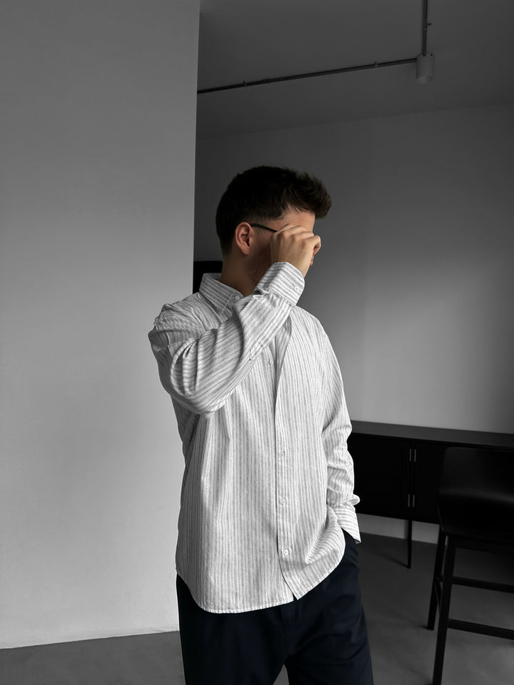 Regular Fit Striped Shirt - Navy Blue