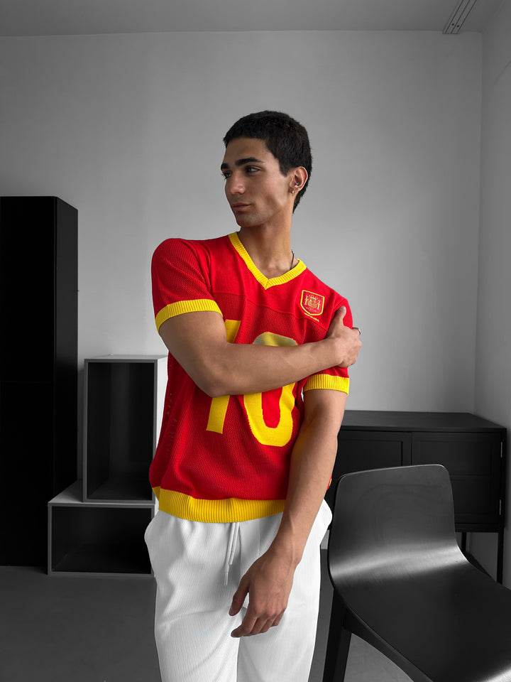 Oversize Spain Knit T-shirt - Red